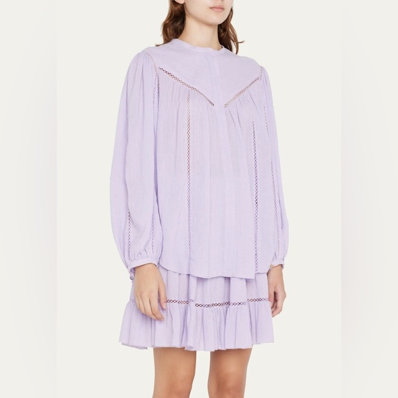 Isabel Marant Etoile Leonard Cotton Line Blouse Lilac NWT - Picture 3 of 12